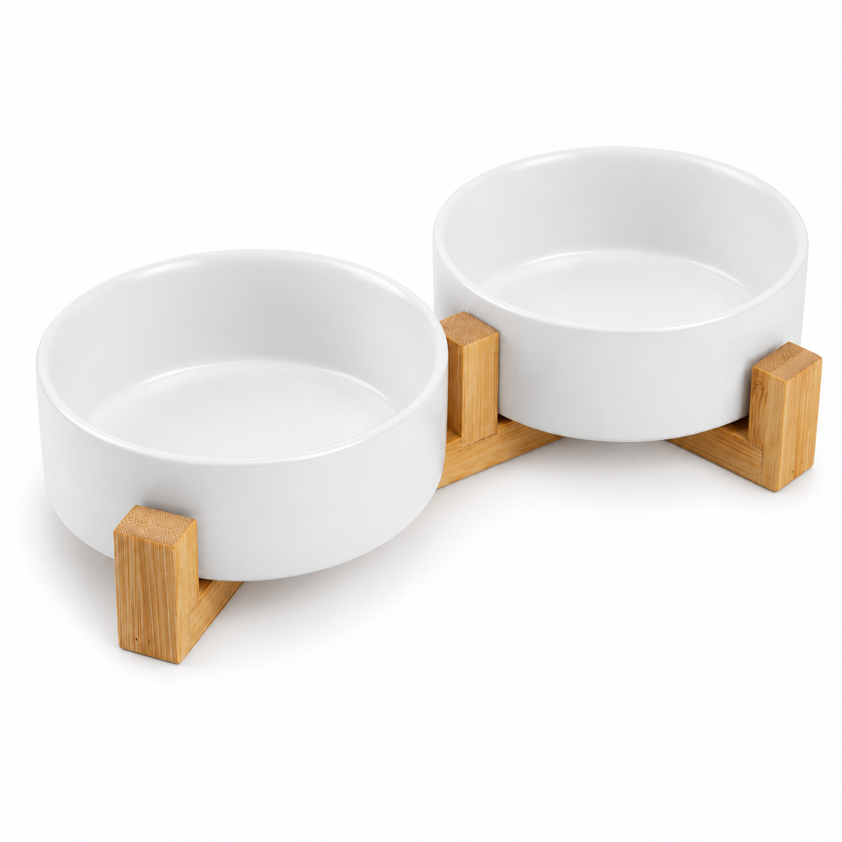 Ceramiczne miski dla kota JAX na stojaku – 2 × 400 ml